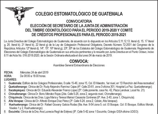 Convocatoria Asamblea General de Elecciones