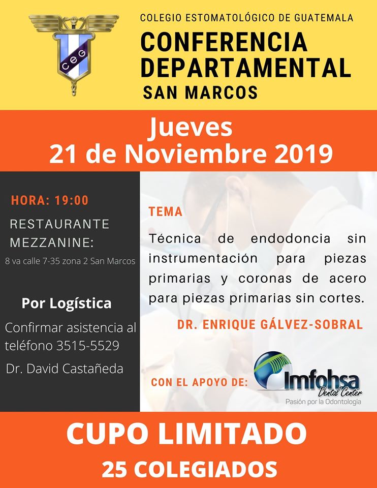 Conferencia Departamental: Técnica de endodoncia sin instrumentación para piezas primarias y coronas de acero para piezas primarias sin cortes