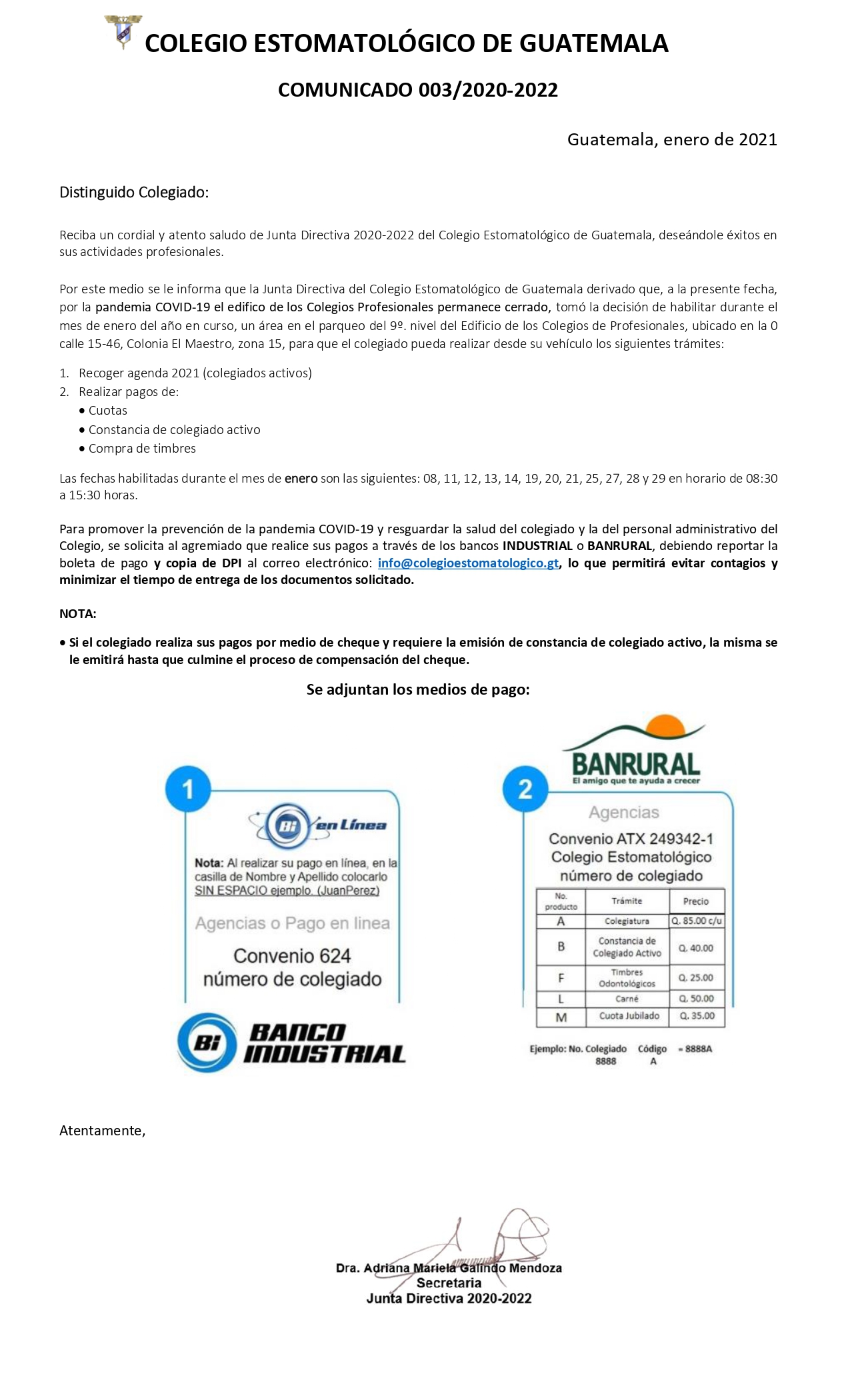 Comunicado 003/2020-2022