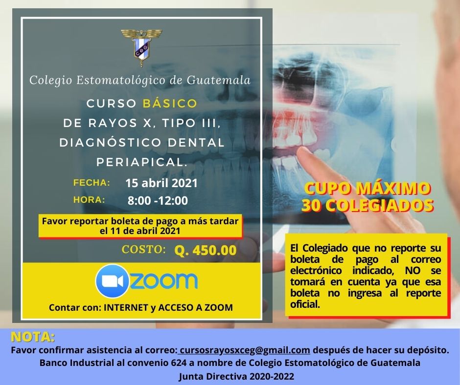 Curso BÁSICO de Rayos X, Tipo III, Diagnóstico Dental Periapical