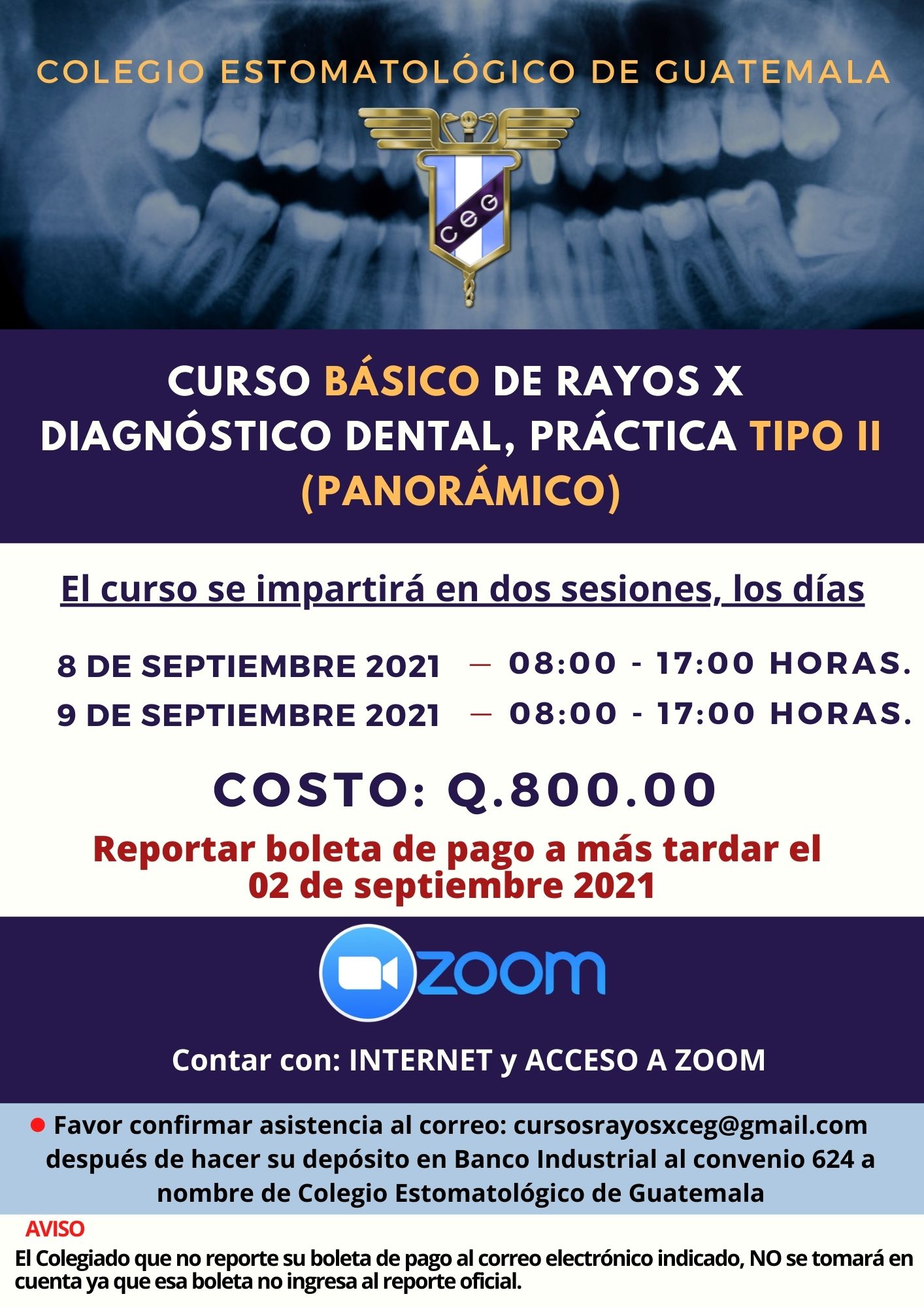 Curso Básico de Rayos X, Diagnóstico Dental, Práctica, Tipo II (Panorámico)