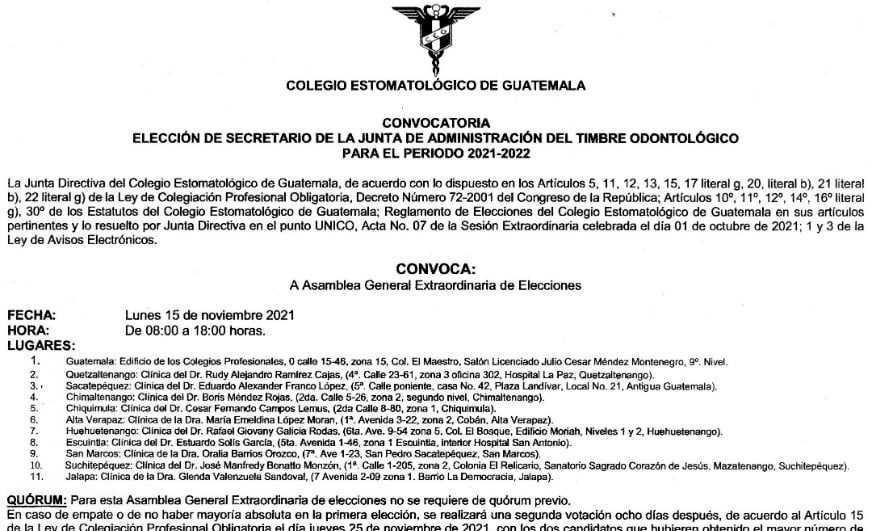 Asamblea General Extraordinaria de Elecciones